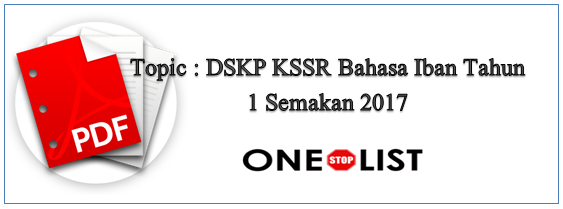 DSKP KSSR Bahasa Iban Tahun 1 Semakan 2017