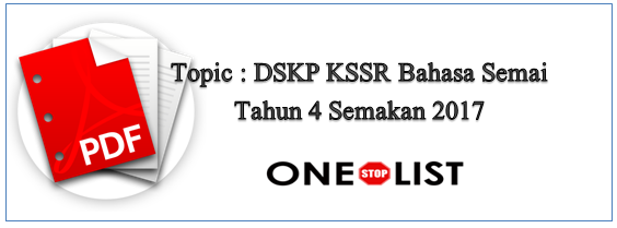 DSKP KSSR Bahasa Semai Tahun 4 Semakan 2017
