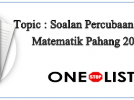 Soalan Percubaan UPSR Matematik Pahang 2019