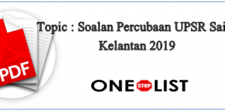 Soalan Percubaan UPSR Sains Kelantan 2019