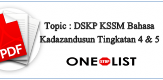 DSKP KSSM Bahasa Kadazandusun Tingkatan 4 & 5
