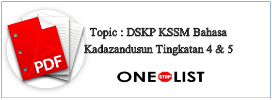 DSKP KSSM Bahasa Kadazandusun Tingkatan 4 & 5