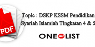 DSKP KSSM Pendidikan Syariah Islamiah Tingkatan 4 & 5